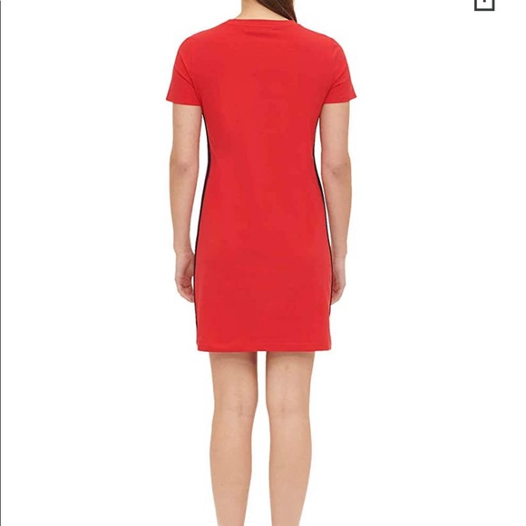 Tommy Hilfiger Womens T-Shirt Dress. Red - Picture 10 of 14